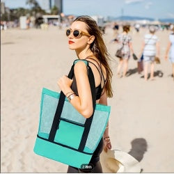Waterproof Beach Bag With Cooler Compartment - Beach Bags Waterproof Sandproof For Women, Pool Bag & Beach Tote Bag